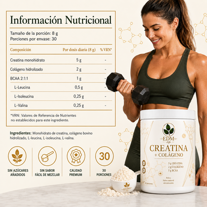 Creatina con Colágeno + BCAA – Fórmula 3 en 1